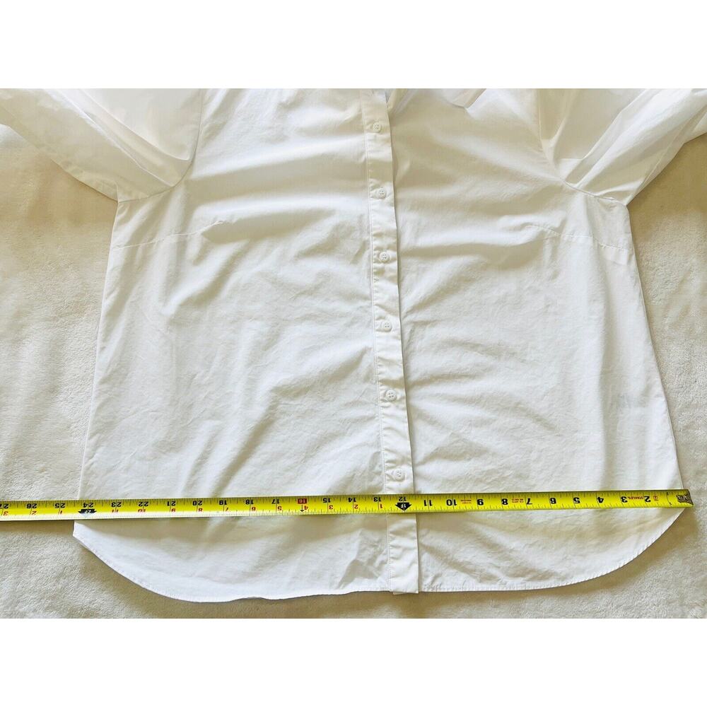 Anthropologie White Bow-Tie Puff Sleeve Blouse - Picture 16 of 16